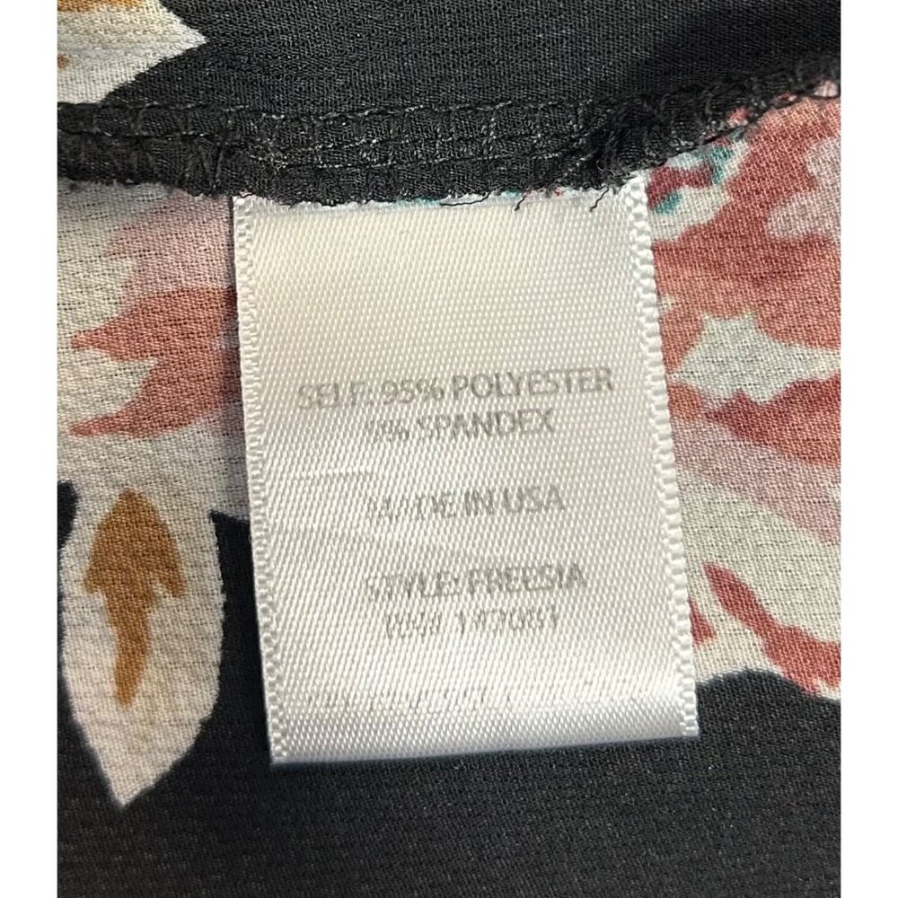 Altar'd State Floral Long Sleeve Blouse S Black Multicolor Polyester Women's Top - Picture 5 of 12